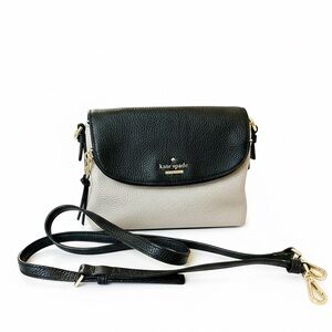 Kate Spade Leather Black and Cream Crossbody Bag